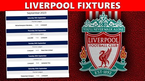 liverpool fixtures and results.